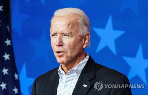 연설하는 바이든 후보[로이터 연합뉴스]